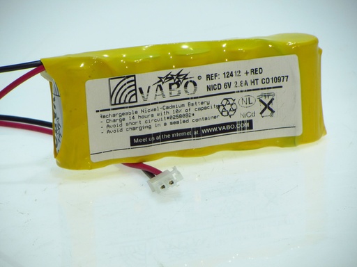 [12412] Vabo Nicd 5C HT SIDE BY SIDE CONN 10977 6.0V 2800MAH 125X25