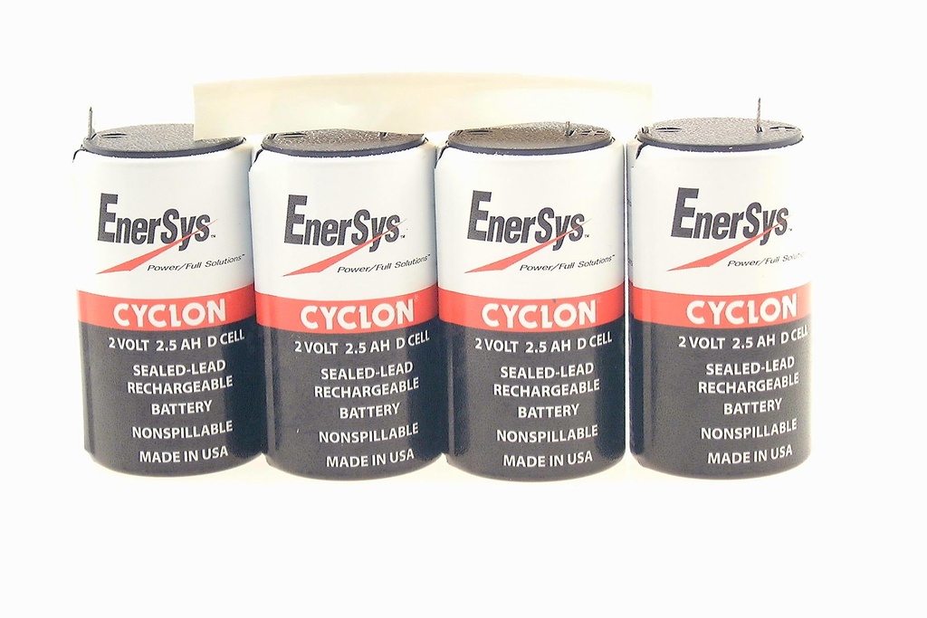 Enersys 8V 2.5AH  PB  ZIJ AAN ZIJ   Montage ONDER FOLIE-POR