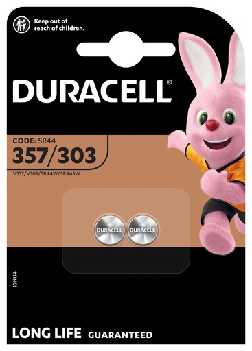 [D357] Duracell D357/303 SR44W Silveroxid 1,55V Blister 2