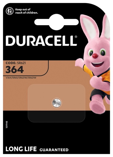 [D364] Duracell D364 SR621SW Silveroxid 1,55V Blister 1