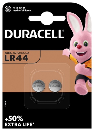 [DLR44] Duracell LR44 A76 Alkaline 1,5V Blister 2