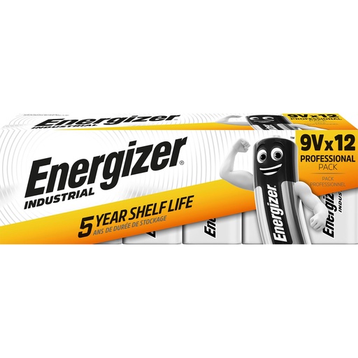 [E6LR61IND] Energizer 6LR61 Industrial E-blok Alkaline 9v 12 pack