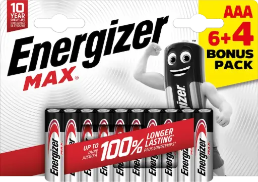 [ELR0364] Energizer LR03 Max Alkaline Blister 6+4