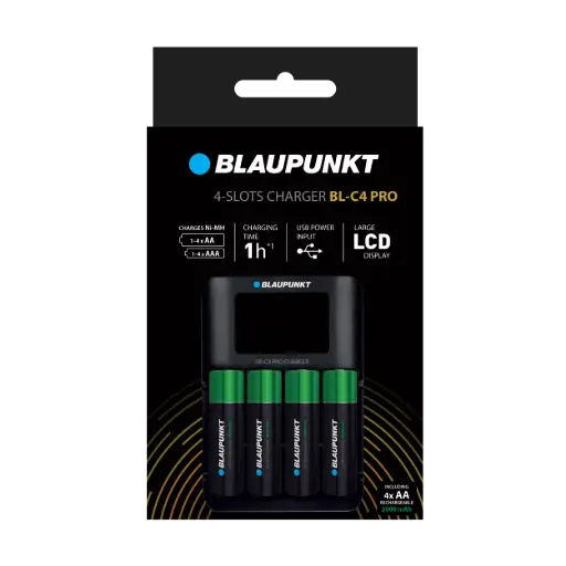 [BLAC4PROCHUSB] Blaupunkt BL-C4PROCH/1VH USB Charger + 4 x AA 2000mAh 