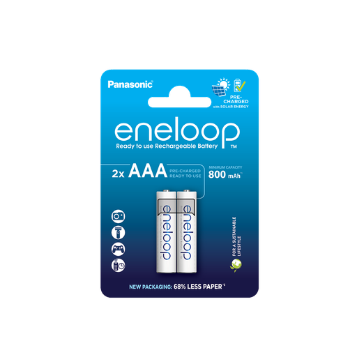 [PANENAAABL2] Panasonic Eneloop BK-4MCDE/2CP AAA 800mAh BL2