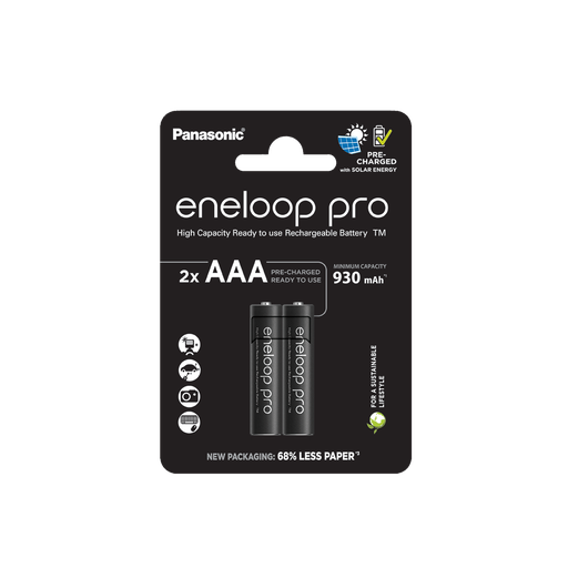 [PANENPROAAABL2] Panasonic Eneloop Pro BK-4HCDE/2CP AAA 930mAh BL2