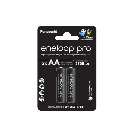 [PANENPROAABL2] Panasonic Eneloop Pro BK-3HCDE/2CP AA 2500mAh BL2