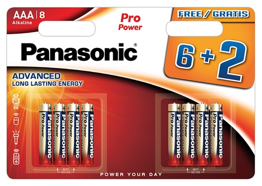 [PLR0680] Panasonic LR06 Pro Power 1,5V FSB 6+2 Gratis