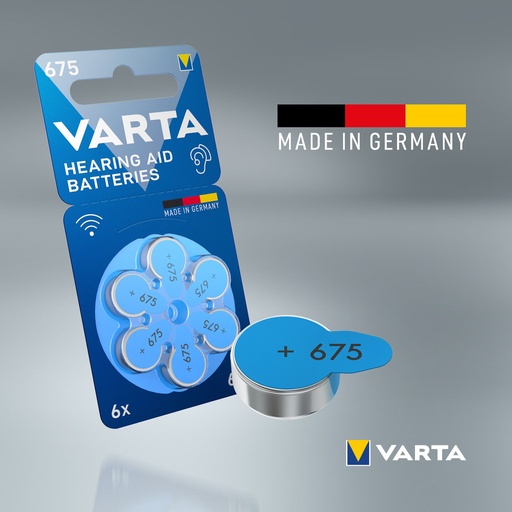 [V24600] Varta 24600 Hearing Aid Battery 675 Blister 6