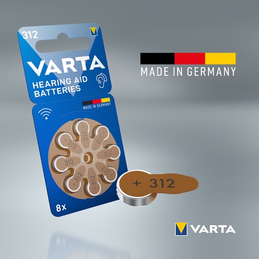 [V24607] Varta 24607 Hearing Aid Battery 312 Blister 8