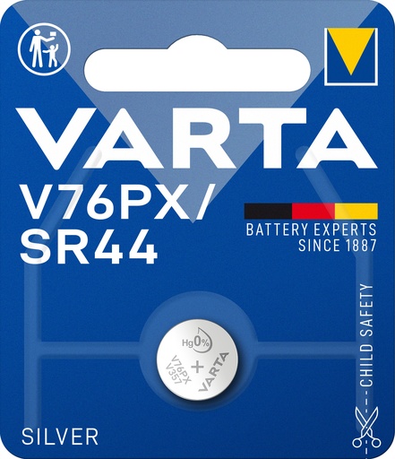 [V4075] Varta 4075 V76PX SR44 Silver 1.55V Blister 1