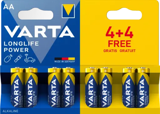 [V490644] Varta 4906 LR06 Alkaline Longlife Power 4+4 gratis