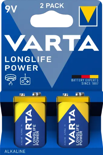 [V49222] Varta 4922 6LR61 9V Alk. Longlife Power Blister 2