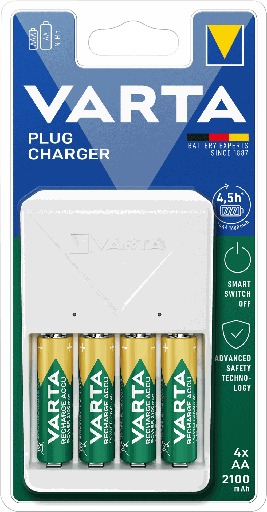 [V57657] Varta Plug Charger incl.. 4 x 2100mAh