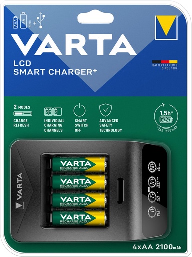 [V57684] Varta LCD Smart Charger incl. 4 x AA 2100mAh