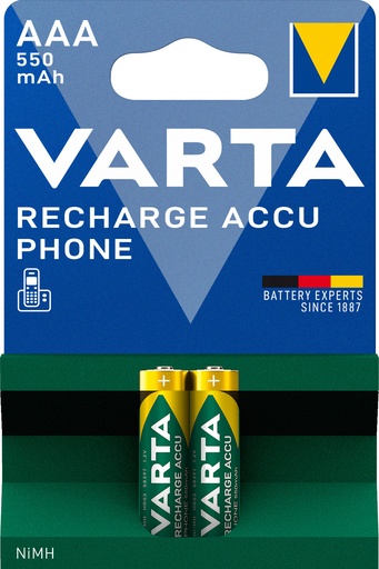 [V58397] Varta 58397 R03 Nimh 550mAh Phone Power Bls 2