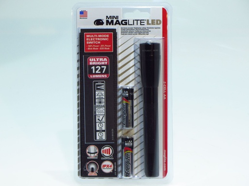 [10379] Maglite Minimag LED Black+HOLSTER - SP2201HF 2xAA incl. - 9